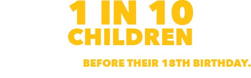 1 in 10 children will be sexually abused before their 18th birthday.