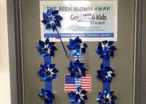 Blown away article with pinwheels on wall